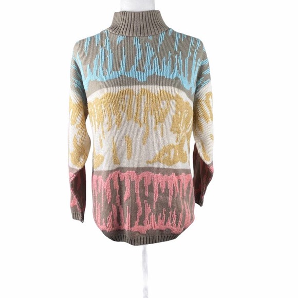 Vintage Sweaters Vintage 8s Croquet Club Blue Yellow Pink And Khaki